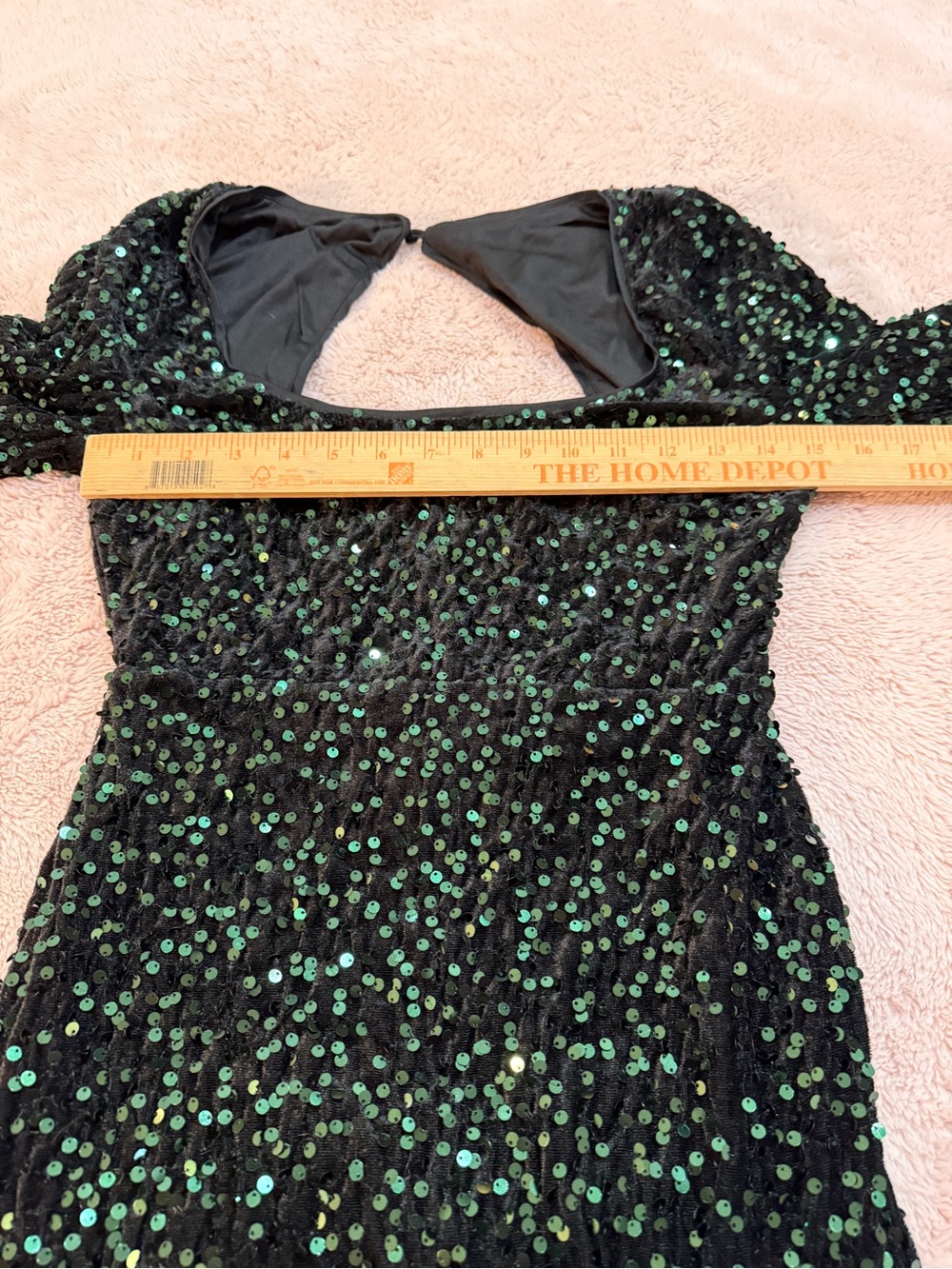 Lulus Rhonna Emerald Green Velvet Sequin Mermaid Maxi Dress Size Medium - Picture 7 of 10